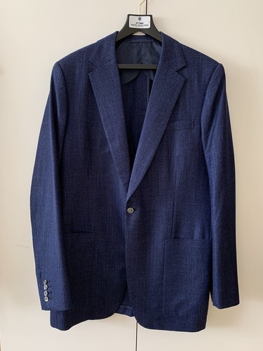 Dege & Skinner Herren Sakko Chore Blazer Blau 1 Knopf Savile Row 44" XL Bespoke