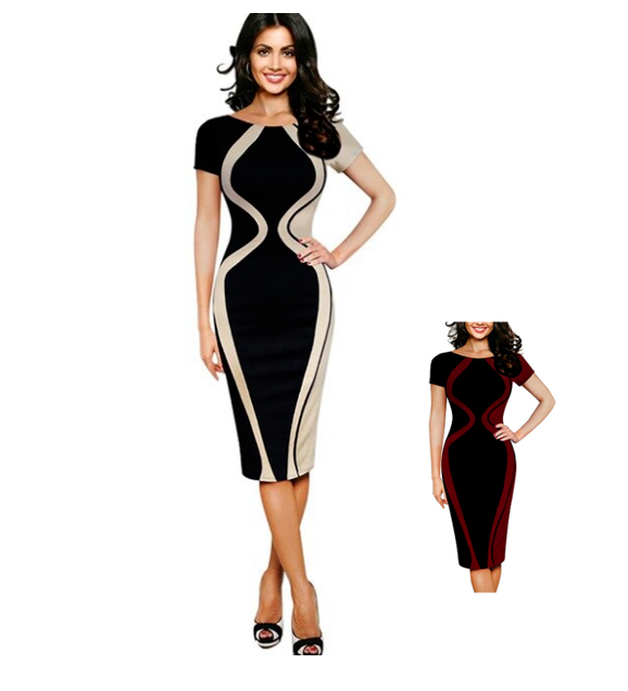 NEW Women's Bodycon Dress Short Sleeve Cocktail Work Sexy