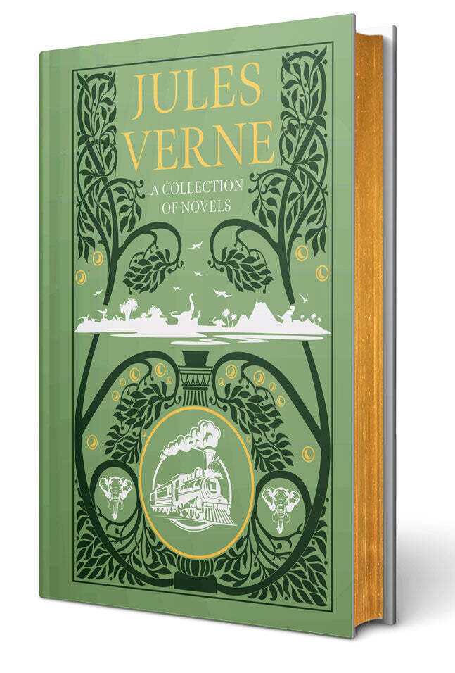 A Collection of Jules Verne Novels Leather Bound NEW