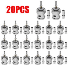 20Pack BNC Male Crimp/Solder Type RF Connector for RG316/RG174/LMR100 coax Wire