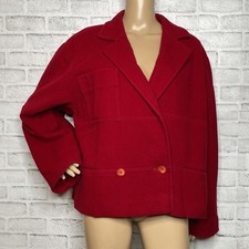 Vintage Laurel By Escada Red Wool Boxy Jacket Blazer 38