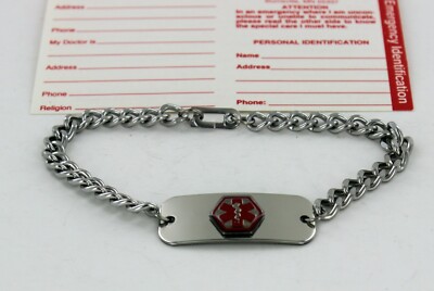 Emerg Alert Hypo-Allergenic Stainless Steel Medical I.D. Necklaces and Bracelets