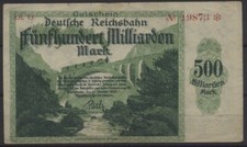 26570 - Notgeld REICHSBAHNDIREKTION KARLSRUHE (RBD), 500 Milliarden Mark Serie