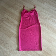 Zara Hot Pink Drape Neck Midi Slip Dress Women’s Medium