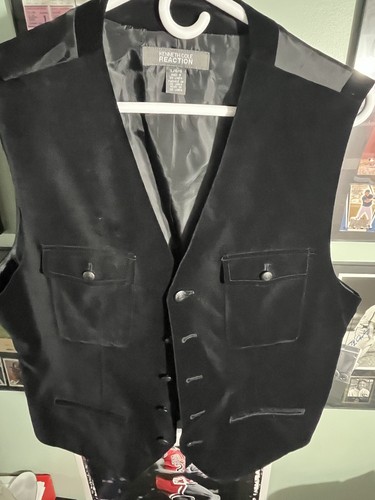 Men’s Large Kenneth Cole Button Up Vest, Suede Look, New With Tags - Picture 2 of 13