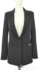 Liu Jo Blazer Suit Jacket Black Single Breasted One Button Elegant Smart Uk 10