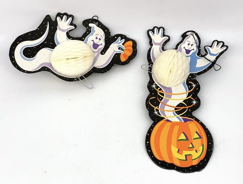 Halloween Jack O’ Lanterns & Ghosts Cardboard Die Cuts - Honeycomb - Amscan Vtg - Picture 11 of 20