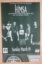 Himsa Poster 2006 ORG Concert Show Flyer Darkest Hour, A Life Once Lost, Acacia