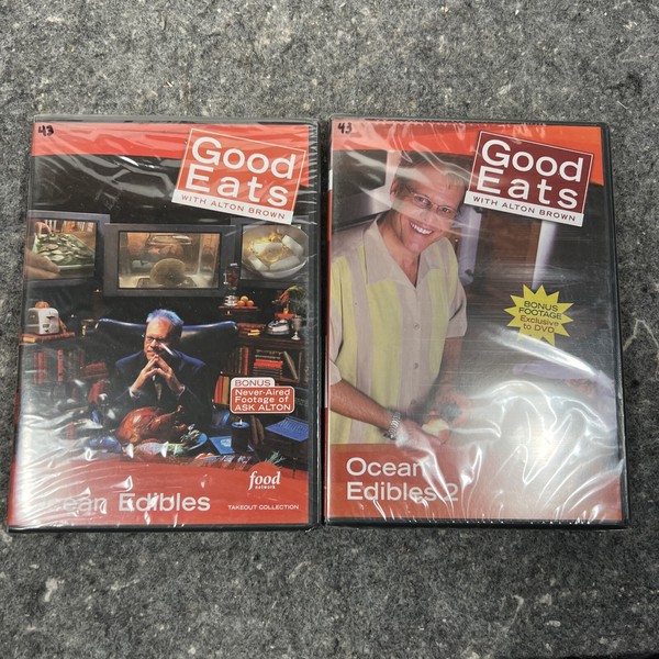 Good Eats Ocean Edibles 1 & 2 DVD Lot Alton Brown Food Network Crustacean Nation