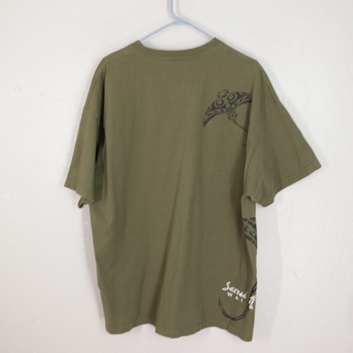 Hawaii Sacred Waters Wai Kapu Tshirt Men XXL Army Green Crew Short Sleeve - Picture 11 of 12