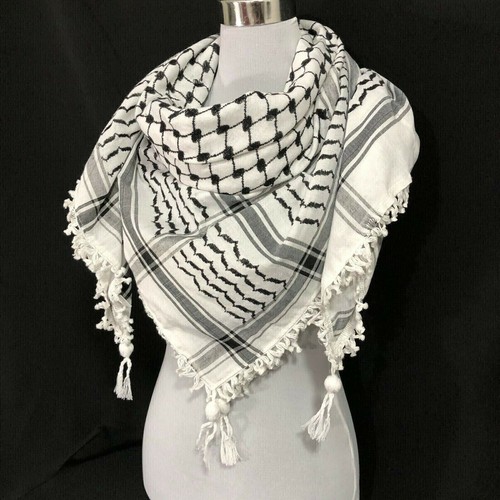 Arab Keffiyeh Shemagh All Original Palestine-like Scarf Kufiya Arafat Cotton GIF - Picture 5 of 8