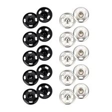 100 Sets Metal Sew-On Snap Buttons Press Button Fasteners for Sewing Clothing
