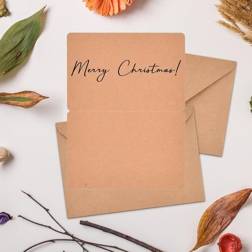 50 Kraft Cards And Envelopes White or Kraft Brown 300gsm - Picture 6 of 16