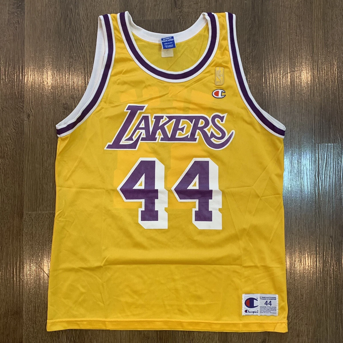 Men 44 Jerry West Jersey Yellow Los Angeles Lakers Jersey