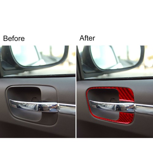 Red Carbon Fiber Front Door Handle Frame Trim Sticker For Chrysler 300 2005-2007 - Imagen 2 de 11
