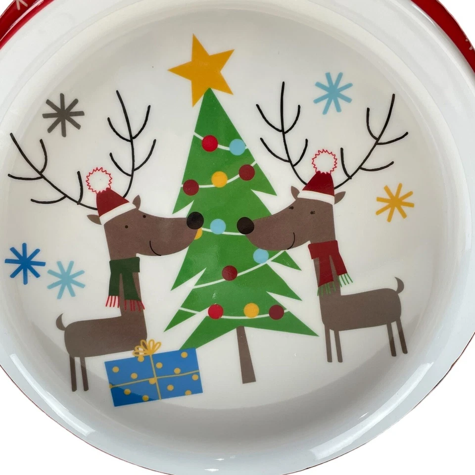 NWT Peppermint Square Melamine Plates & Cups 12 Pc Set Christmas Holiday - Image 3 of 4
