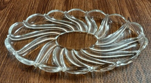 Studio Nova Peppermint Clear Crystal Oval 14.5"  Dish Canape Germany MINT Tag