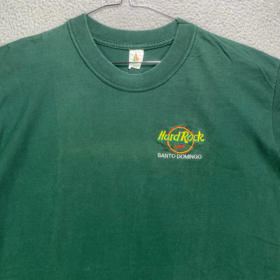 Camisa Hard Rock Café Para Hombre 2XL Verde Santo Domingo Logo Deletreado Foto 2 de 4