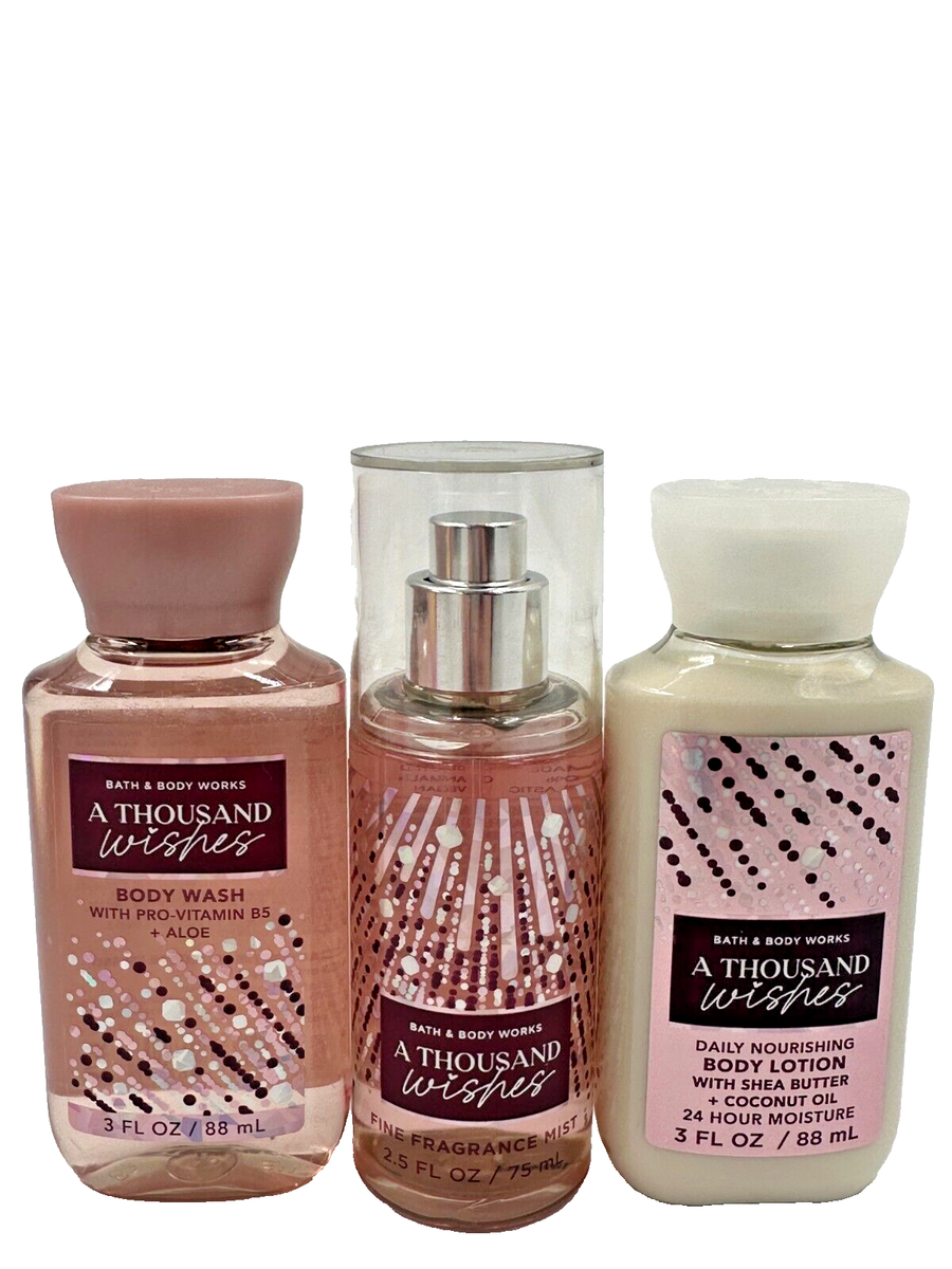 Bath Body Works Travel 3pc Set A Thousand Wishes Wash Mist