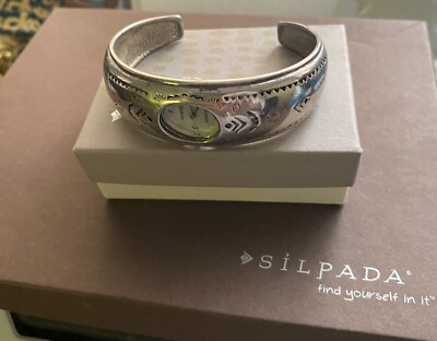Vintage Silpada 925 Sterling Silver Watch Logo Marks New Battery