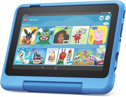 Genuine Amazon Kid-Friendly Case for Fire 7 Tablet 12th Gen (2022 Release) Blue - Picture 5 of 5