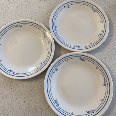 3 Vintage Corelle Country Violet Bread & Butter/Dessert Plates 6 3/4 Inches...