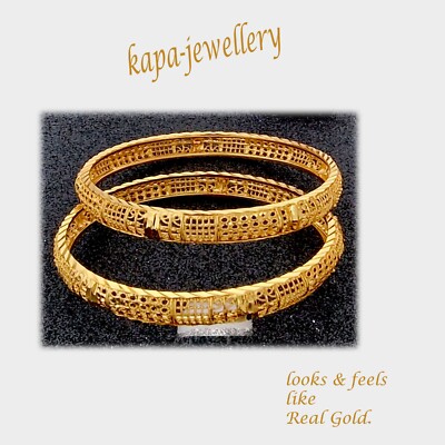 Real looking 22ct gold plated BANGLES Indian set gold bangles