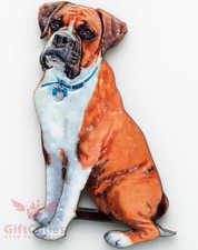 Wooden refrigerator or fridge dog magnet of Boxer