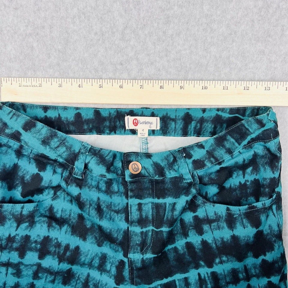 Calça Olsenboye Juniors 9 Azul Tie Dye Skinny Stretch Denim Y2K College - Imagem 4 de 4