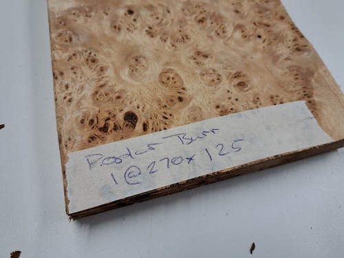 Poplar Burr Veneer - 1 NATURAL WOOD Sheet - 270mm x 125mm - 第 4/4 張圖片