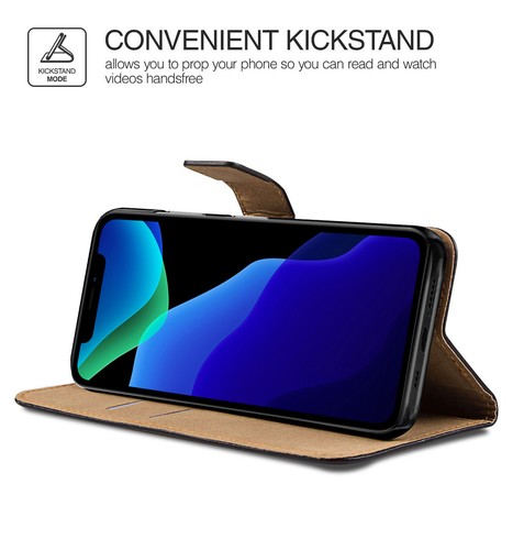 Flip Cover portafoglio in pelle per iphone 6 7 8 plus x xs se 11 12 13 14 - Foto 5 di 10