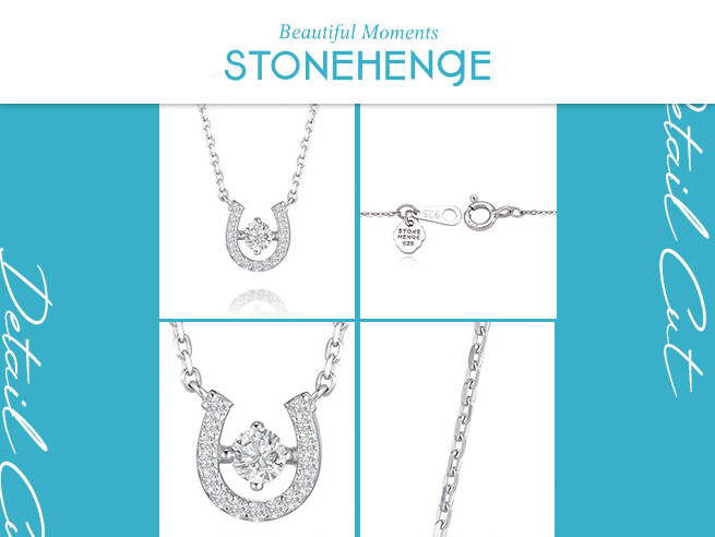 ◆STONEHENgE◆ Silver Lucky You Necklace K1423 STONE HENGE Lucky U Silver925 Necklace K1423 Womens Gift K
