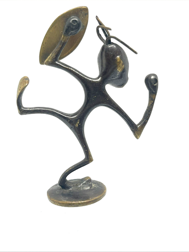 Hagenauer Wein Handmade Bronze Sculpture Austria African w/Shield No Spear As Is - Picture 3 of 7