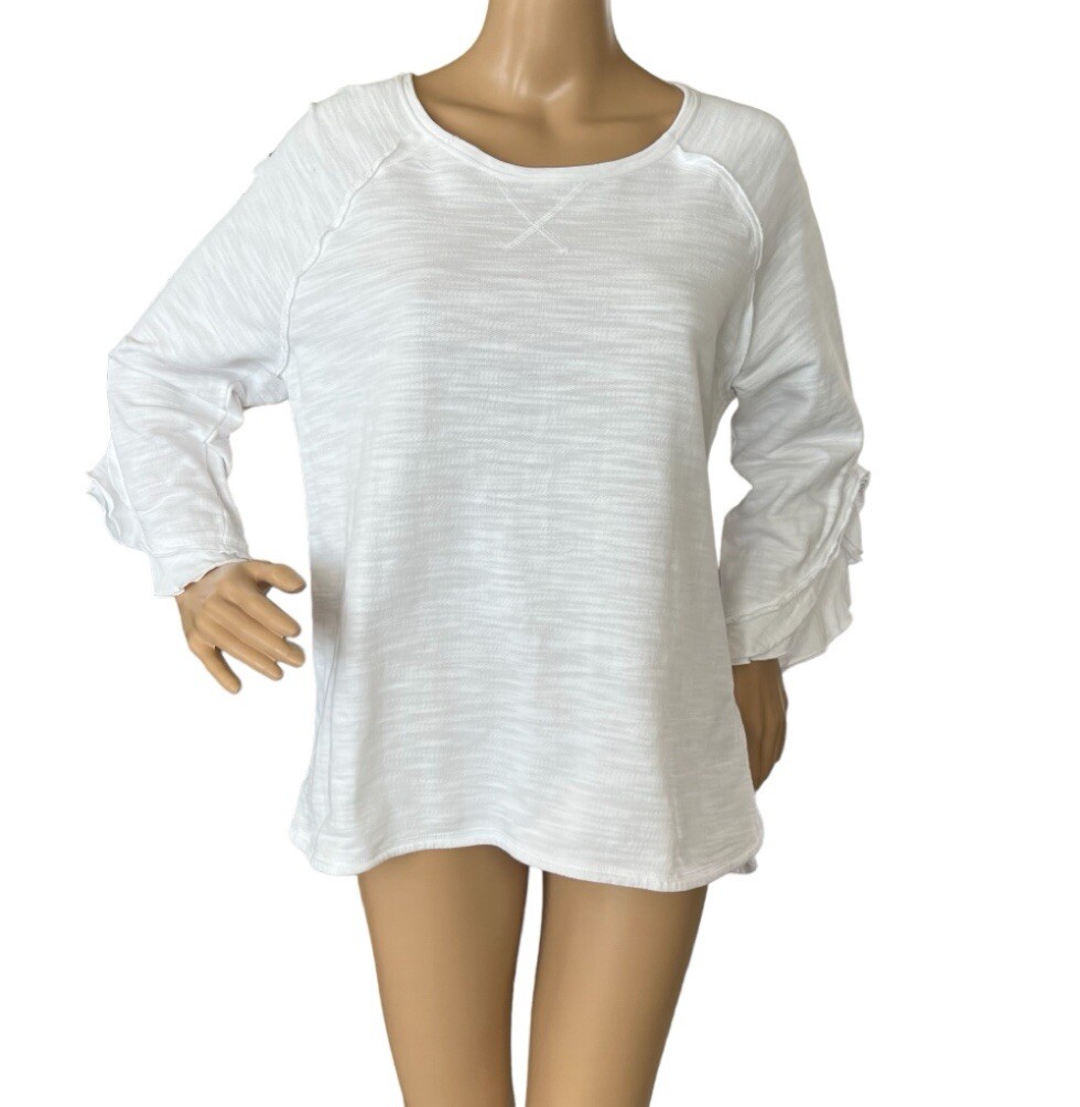 Soft Surroundings Tunic Top Ruffle Split Sleeves … - image 1