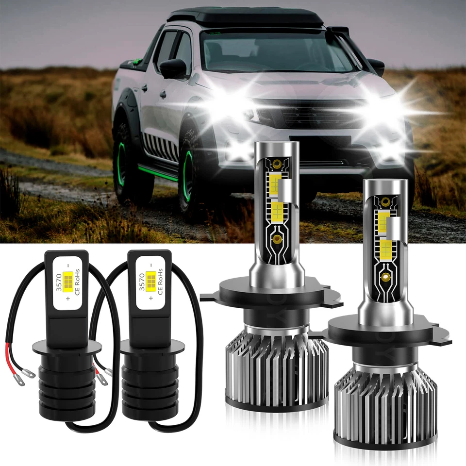 4x faros LED de haz alto bajo bombillas antiniebla para Nissan NP300 Frontier 2017-2019 Foto 2 de 4