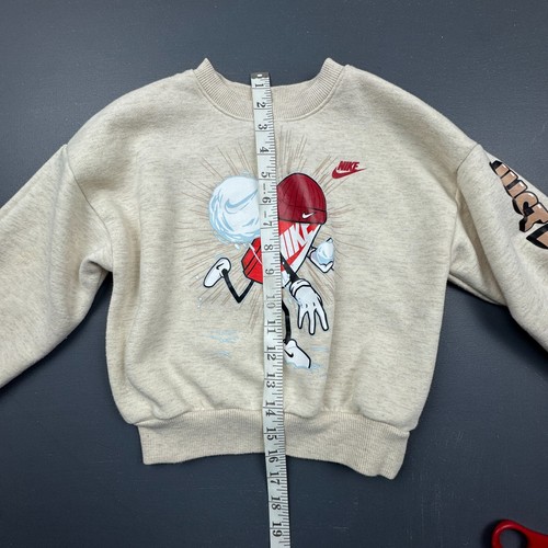 Nike Sweatshirt Kids Boys XS Tan Just Do It Graphic Crewneck Pullover Casual - Picture 5 of 9