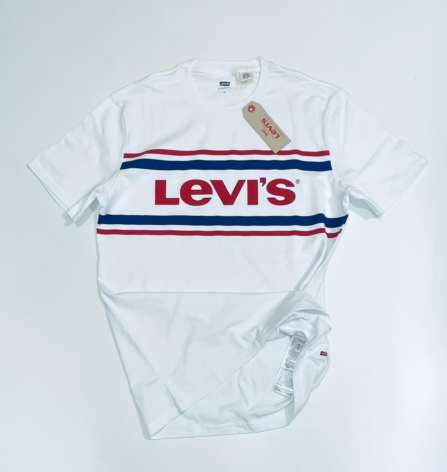 Levi's Men’s Crew Neck T-shirt (White/Logo) RRP £35 image 3