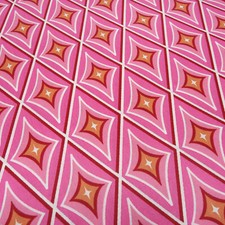 Stoffrest 18x145cm Baumwolle Popeline Circus Diamond Diamanten pink rosa weiß