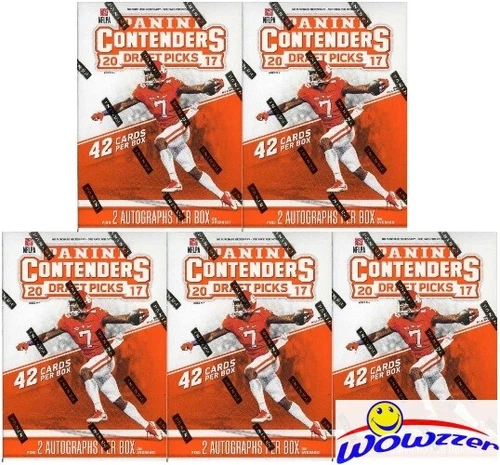 (5) 2017 Panini Contenders Football Draft Blaster Box-10 AUTOS! Mahomes RC Year!