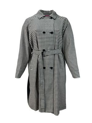 Marina Rinaldi Damen Schwarzer Tattile Gürteltrenchcoat NWT