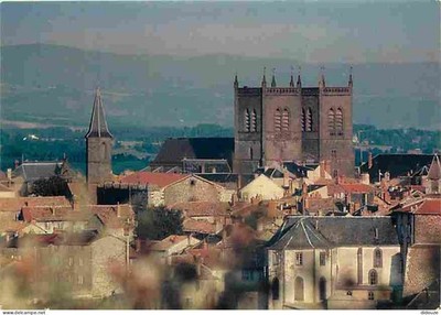 Postcard - 15 - Saint Flour - Partial View and Square Towers of Cath