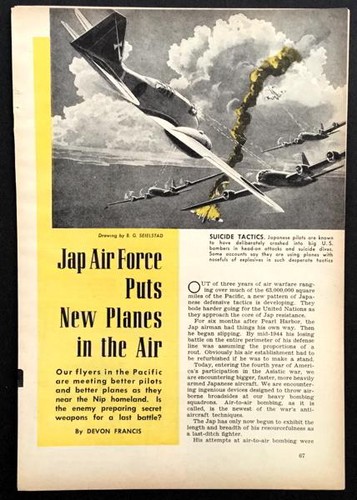 Japanese Air Force 1945 pictorial Fighters Bombers Zeke 32 Jill Liz MYRT B-24