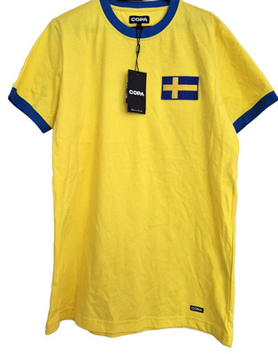Sweden Football Shirt 1970's Retro BY COPA Official Licensed Large 22'' PTP BNWT