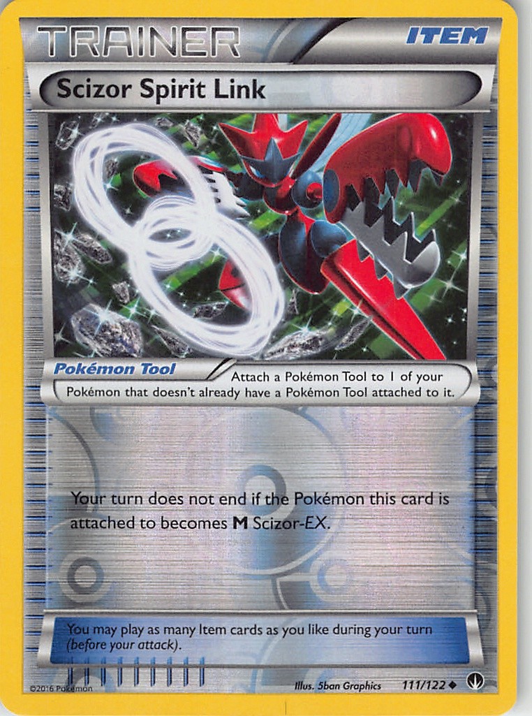 Scizor Spirit Link 111/122 Uncommon BREAKpoint Pokemon Reverse Holo Near Mint