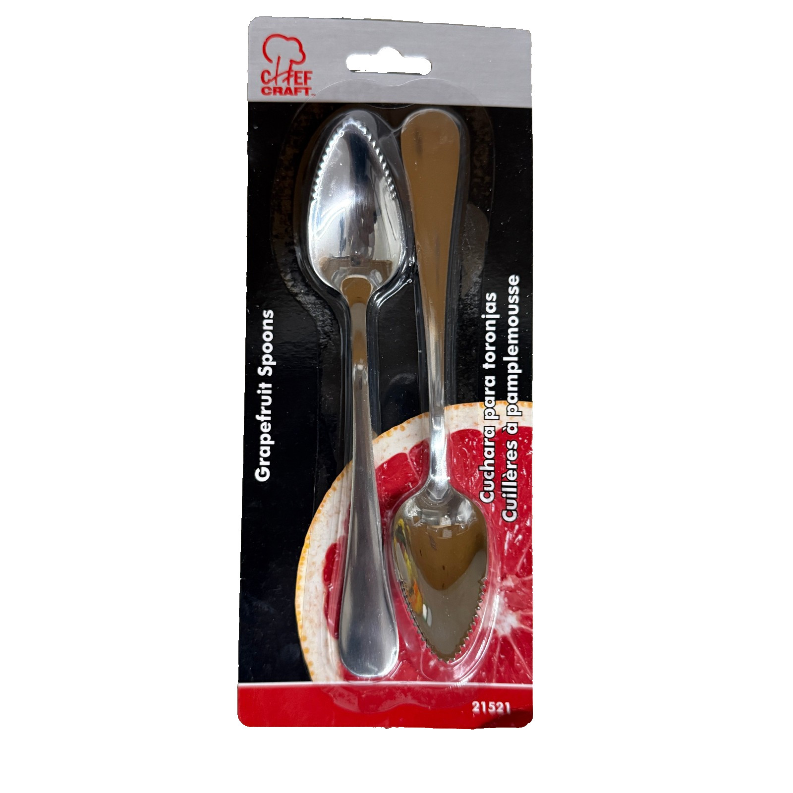 Chef Craft Grapefruit Spoons Set of 2 Stainless Steel Serrated Fruit Spoon New