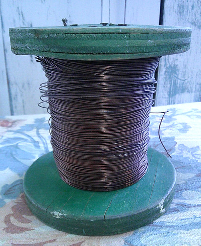 ANTIQUE 1940's REA MAGNETIC COMPANY - Copper ENAMEL Magnet WIRE Spool