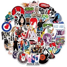 50 sheets of cool rock music punk waterproof stickers 1352