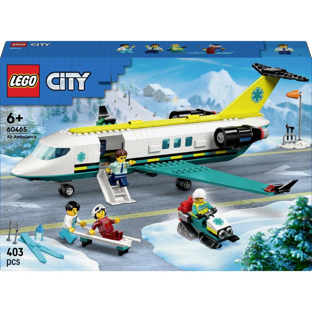 Avion de sauvetage d'urgence LEGO City 60465 avec hélices rotatives et treuil
