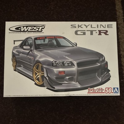 Aoshima 1/24 C-West 2002 NISSAN SKYLINE GTR BNR34 Plastic Model Kit