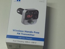 JW Just Wireless Hands -Free FM Transmitter with Usb Car Charger USB-A USB-C